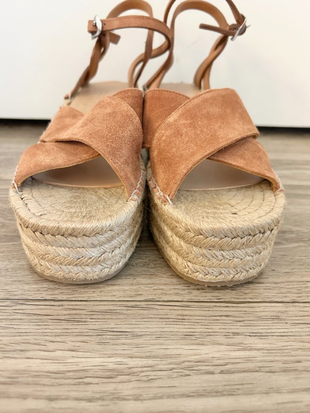 Rag & Bone Hera Suede Espadrille Wedge Sandal in Tan Brown Platform EU 38/US 8 - Picture 4 of 12
